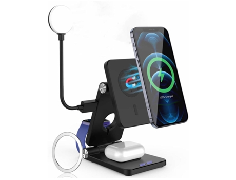 Cargador Sem Magsafe Indução Led Dobrável para iPhone 12 Pro/12 YIZHOOD Negro