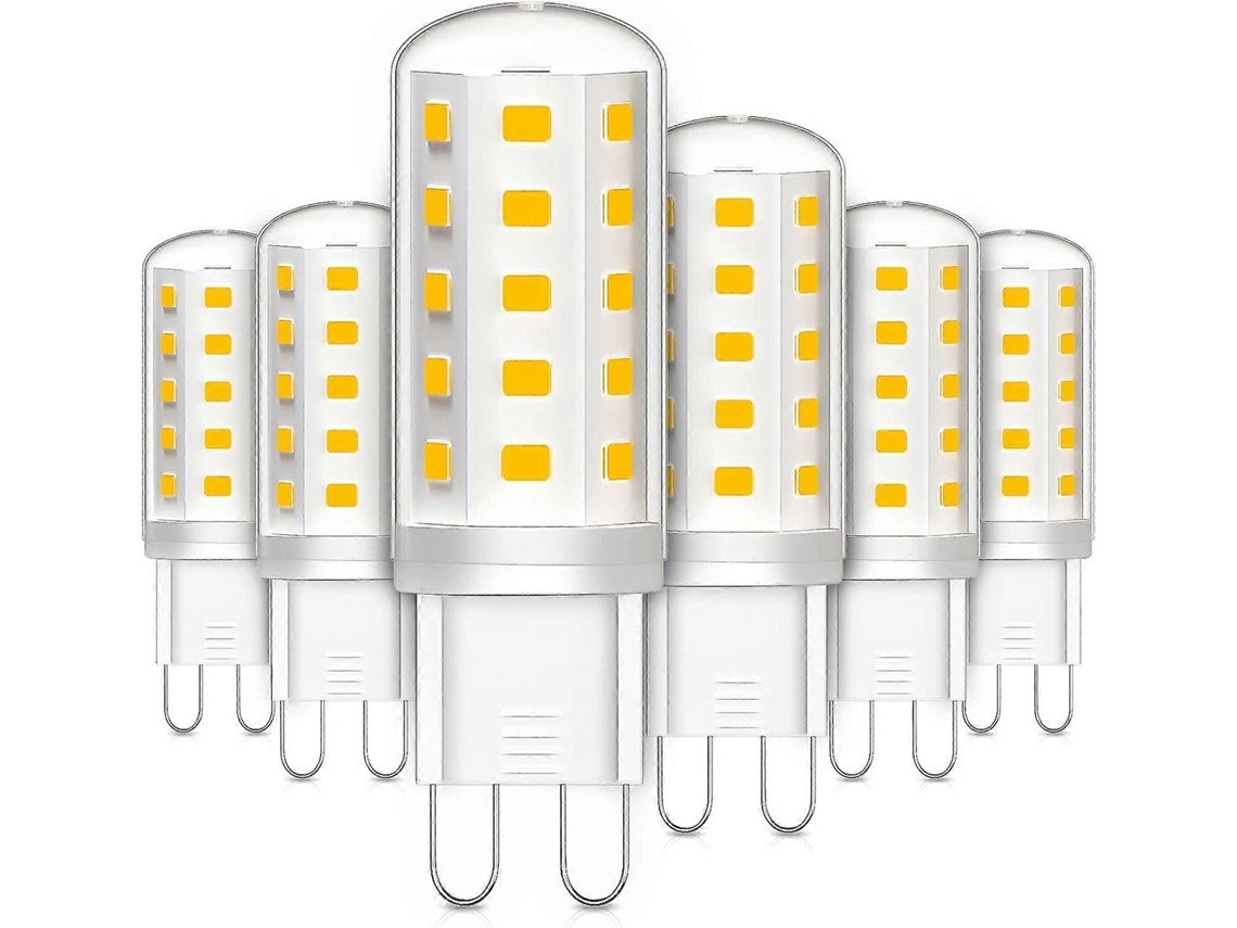 Rebe-bombilla Led G9, 3w Equivalente 30w Halógeno, Luz Blanca Cálida 2700k 380lm Sin Parpadeo Ac/dc 220-240v Paquete De 6