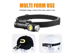 Lanterna Cabeça Led 2 Em 1 Formato L Usb Ímã Potente Mini Multifuncional Ajustável 90 Graus Aventuras Ar Livre Compacta Clipe Trilhas Caminhadas