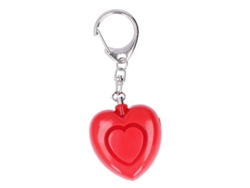 Alarma antirrobo recargable Linjou 125db ABS Corazón para niños, ancianos y estudiantes Rojo