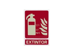 Extintor de incendios con placa fluorescente de PVC de 21 x 29 pulgadas, Logui