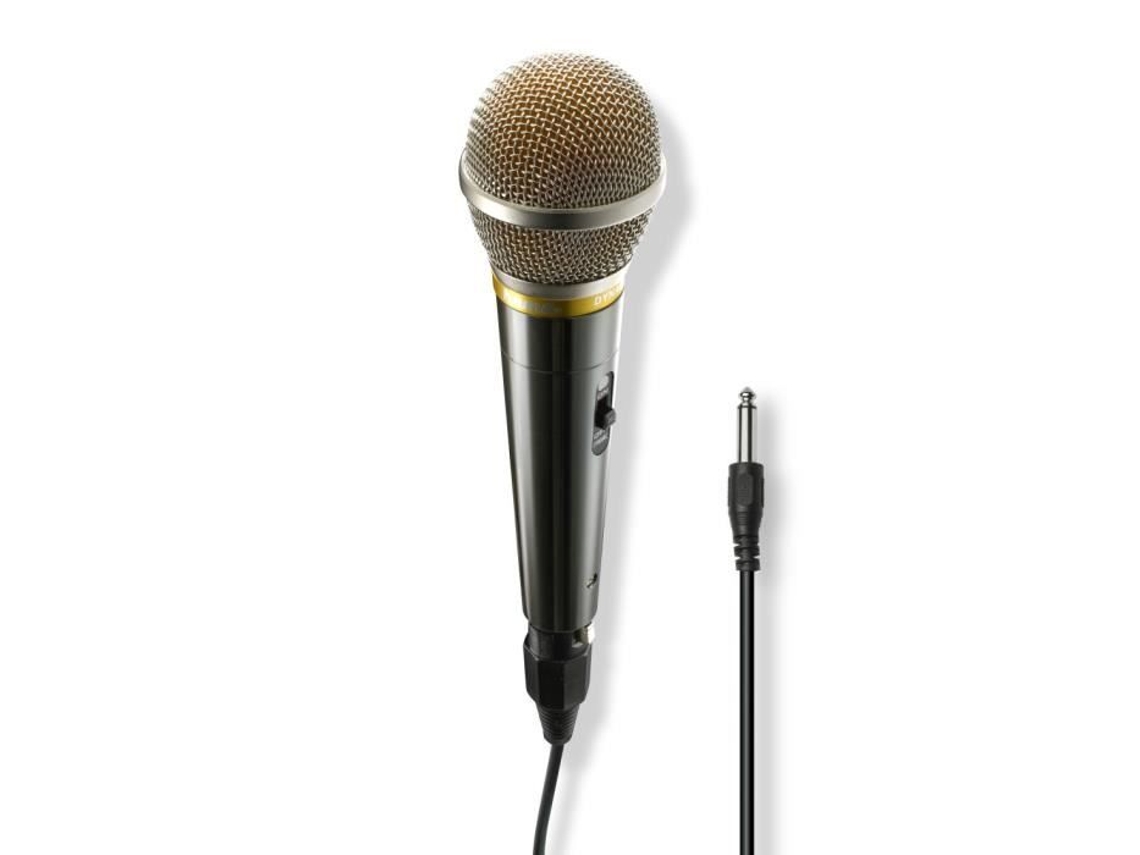 Micrófono dinámico vocal Hama Pro, cable de 6,35 mm, 3 m, interruptor de encendido/apagado