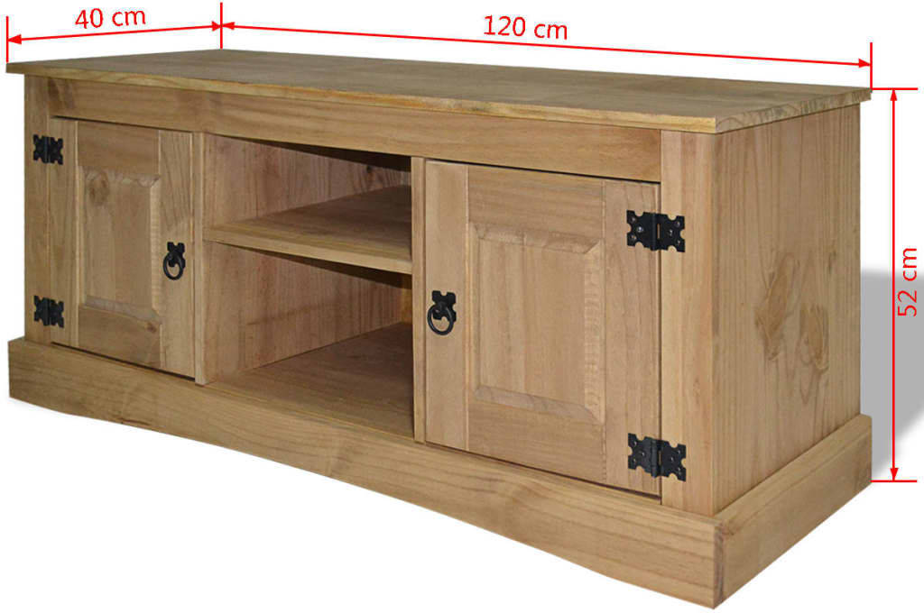 Mueble de TV ART PLANET (120x40x52cm - Madera Maciza - Marrón)