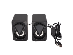 Alto-falante De Mesa X2 Usb Portátil Com Luz Rgb Para Computador, Laptop E Escritório 6w