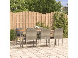 Juego de comedor de jardín de 7 piezas DKD Home Decor con cojines de mimbre gris