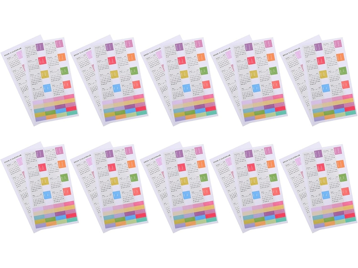 Pegatinas De Calendario 2026 - 10 Juegos De Pestañas Adhesivas Mensuales Para Papel - Separadores