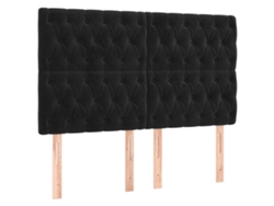 Maison Exclusive - Cabecero Terciopelo Negro 144x7x118/128 Cm