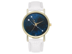 Reloj De Pulsera Taurus Star De Cuero Blanco, De Cuarzo, Para Parejas, Para Hombre Y Mujer.