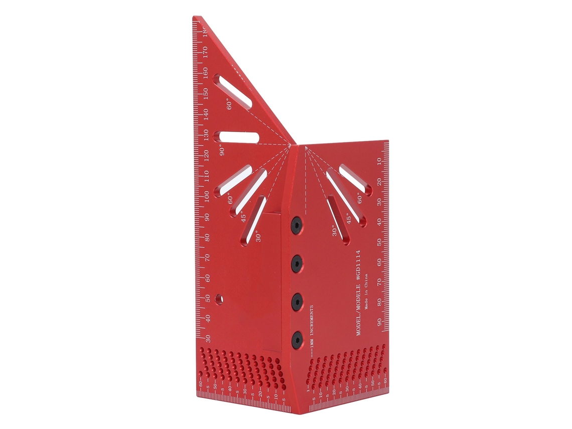 Regla Cuadrada Multifuncional De Aluminio De 30, 45, 60 Y 90 Grados, Herramienta De Medición De Ángulos 3d Para Carpintería.
