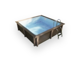 Piscina de Hormigón en Kit Rectangular NATURALIS 00 R15 2,90x2,90m altura 1,28m