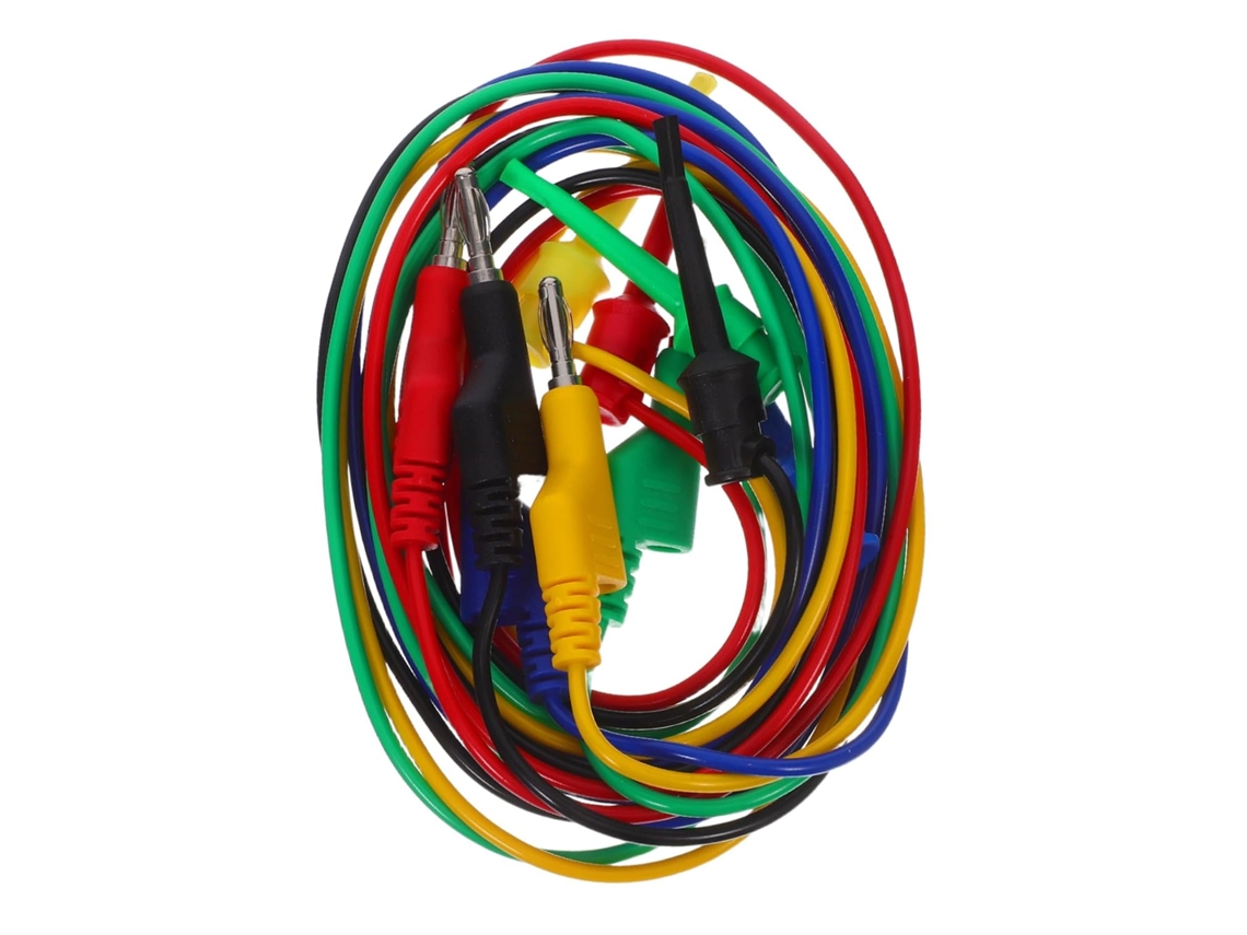 Kit De 5 Cables De Prueba Tipo Banana Apilables Para Pinzas De Multímetro