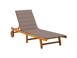 Tumbona Lounger de Jardín con Cojín Madera de Acacia Maciza