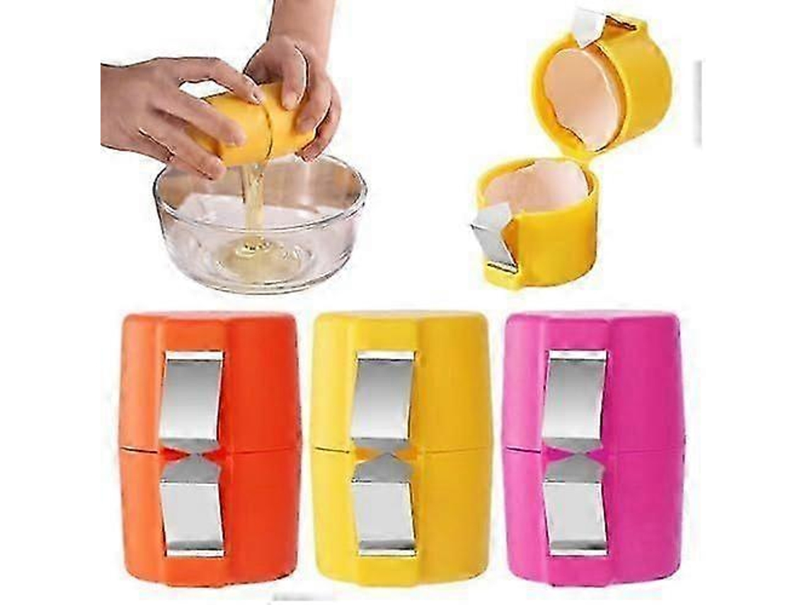 Herramienta portátil para romper huevos, rompe huevos crudos rápidamente, separador de huevos para cocinar, hornear y acampar, utensilio de cocina Rosewell