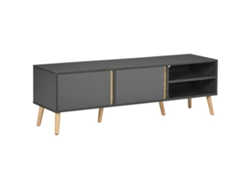 Mueble Tv 55 Pulgadas 2 Puertas 2 Estantes 150x35x45cm Gris Oscuro