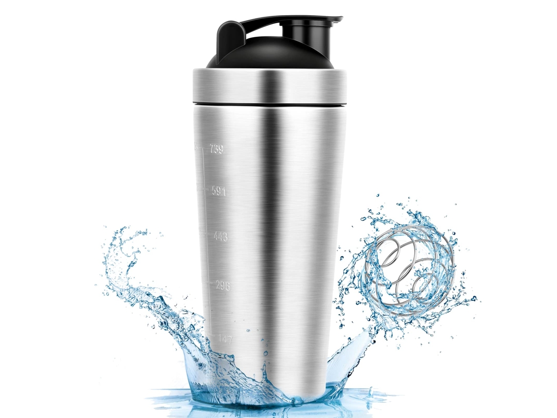 Vaso mezclador de fitness de una sola capa - 700 ml plateado MEOIRUERY