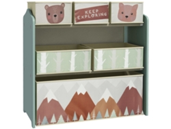 Organizador infantil con 6 cajas, tela no tejida, juguetes, estante, 63x30x66