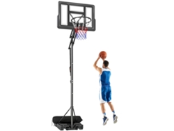 Cesta Basquete Externa 235-305 Cm Rodas Base Recarregavel Saco Peso Preta