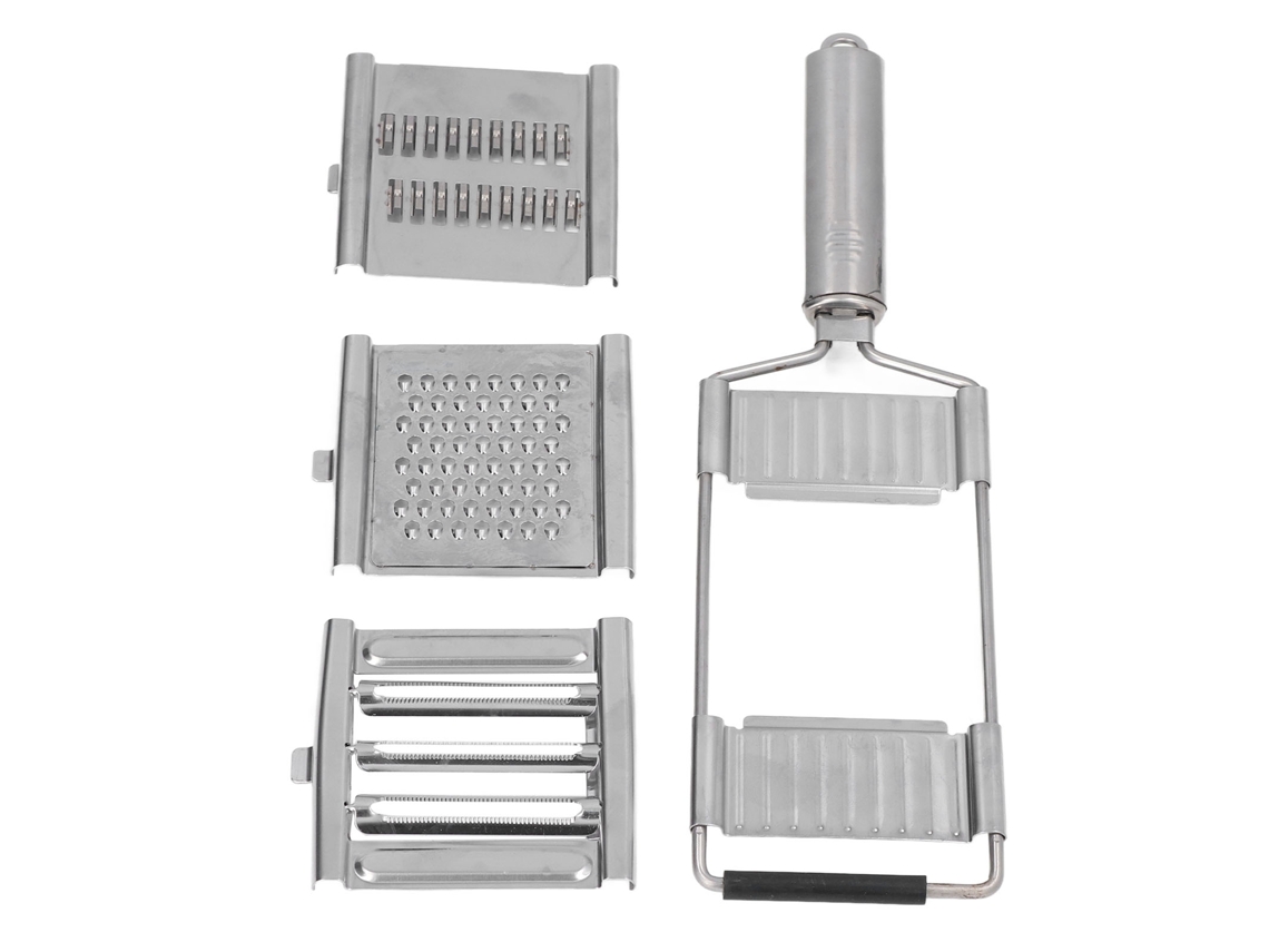Cortador De Verduras De Acero Inoxidable Con 3 Cuchillas Intercambiables, Rallador Multifuncional.