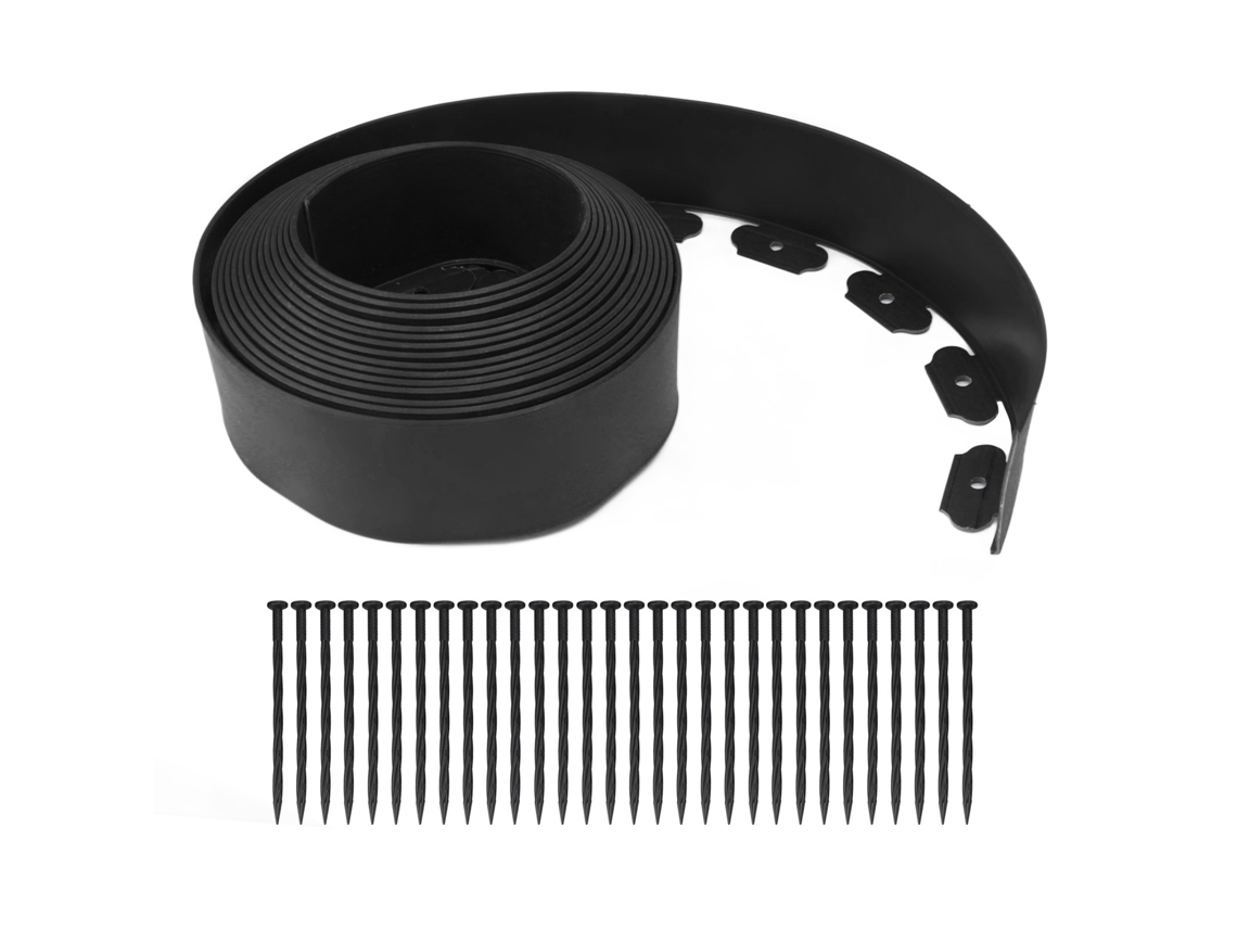 Borda Jardim LAXISCREED Alta Sem Cavar Preta 10m