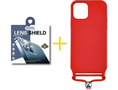Carcasa + 1 Protector de Cámara para iPhone 12 Pro ACCETEL Rojo