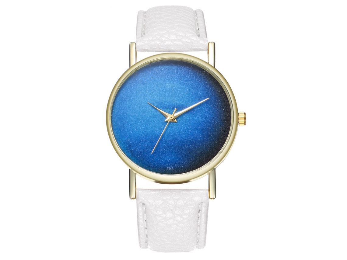 Reloj De Pulsera Analógico Con Correa De Pu, Movimiento De Cuarzo, Estilo Sencillo, Blanco.