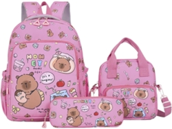 Organizador de libros, mochila Capybara, estuche para lápices y lonchera para niñas, niños, preescolares y para viajes.