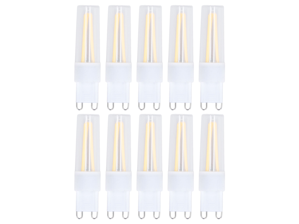 10 Bombillas Led G9 De Luz Cálida Con Filamento Largo 500 Lm, Sin Parpadeo, Base Cerámica, Para Lámp