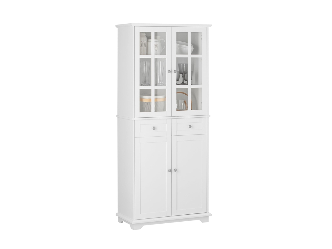 Fsb76-W Aparador Alto con 4 Puertas y 2 Cajones SOBUY