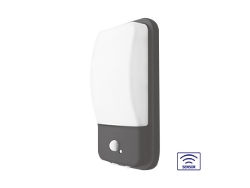Paredes-b3 luz de pared de pared 20W 3000K IP65 gris con detector BRAYTRON