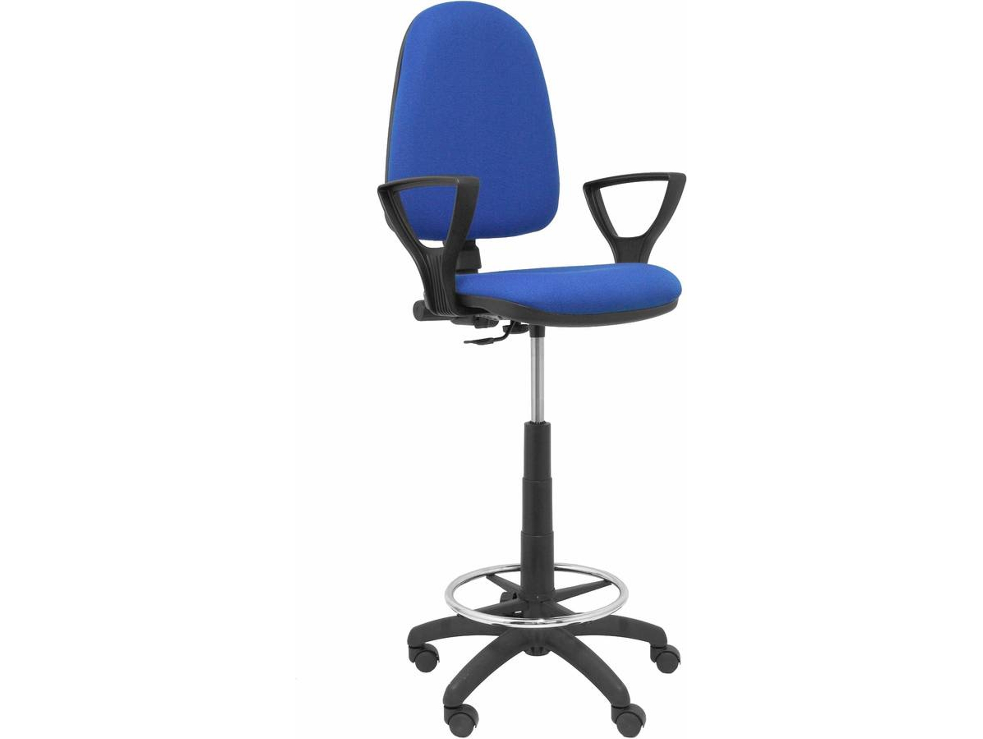 Silla de Escritorio Alta PIQUERAS Y CRESPO Ayna Azul (Brazos fijos - Tejido)