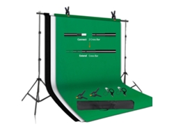 Kit de soporte para fondo de fotografía, barra transversal ajustable, uso multifuncional, elástico en 3 colores, 2000 x 2000