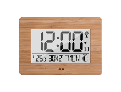 Reloj de pared con temperatura y humedad, despertador digital, pronóstico del tiempo, radio reloj multifunción