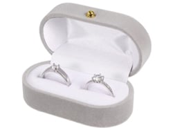 Caja De Terciopelo Para Anillos Con 2 Compartimentos, Ligera Y Duradera, Ideal Para Bodas Y Compromisos.