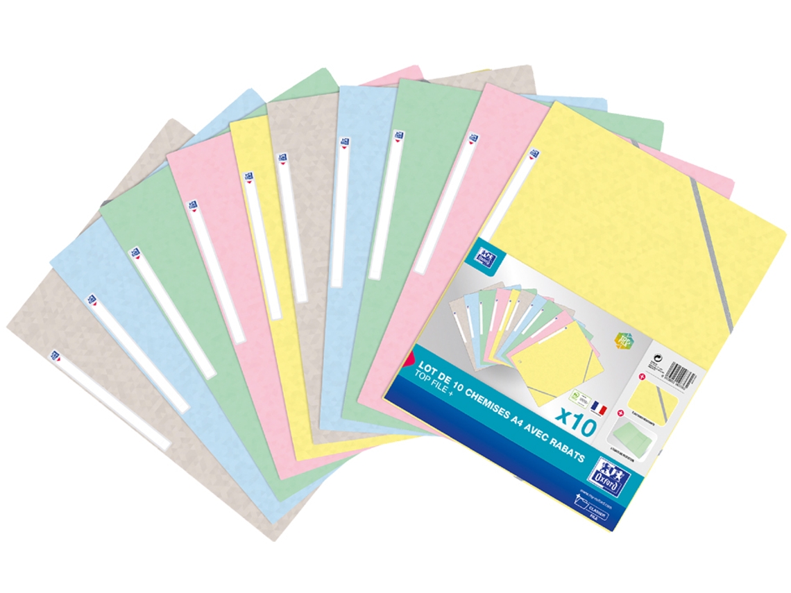 Carpeta de Esquina OXFORD Top File Pastel Paquete de 10