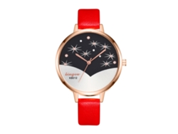 Reloj De Pulsera De Cuarzo Para Mujer Con Correa De Piel Sintética, Estilo Rosa Sencillo.