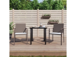 Conjunto de comedor de jardín de 3 piezas con cojines de mimbre y acero de DKD Home Decor