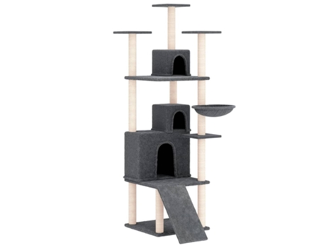 Rascador Para Gatos VIDAXL Con Postes De Sisal Gris Oscuro 175 cm