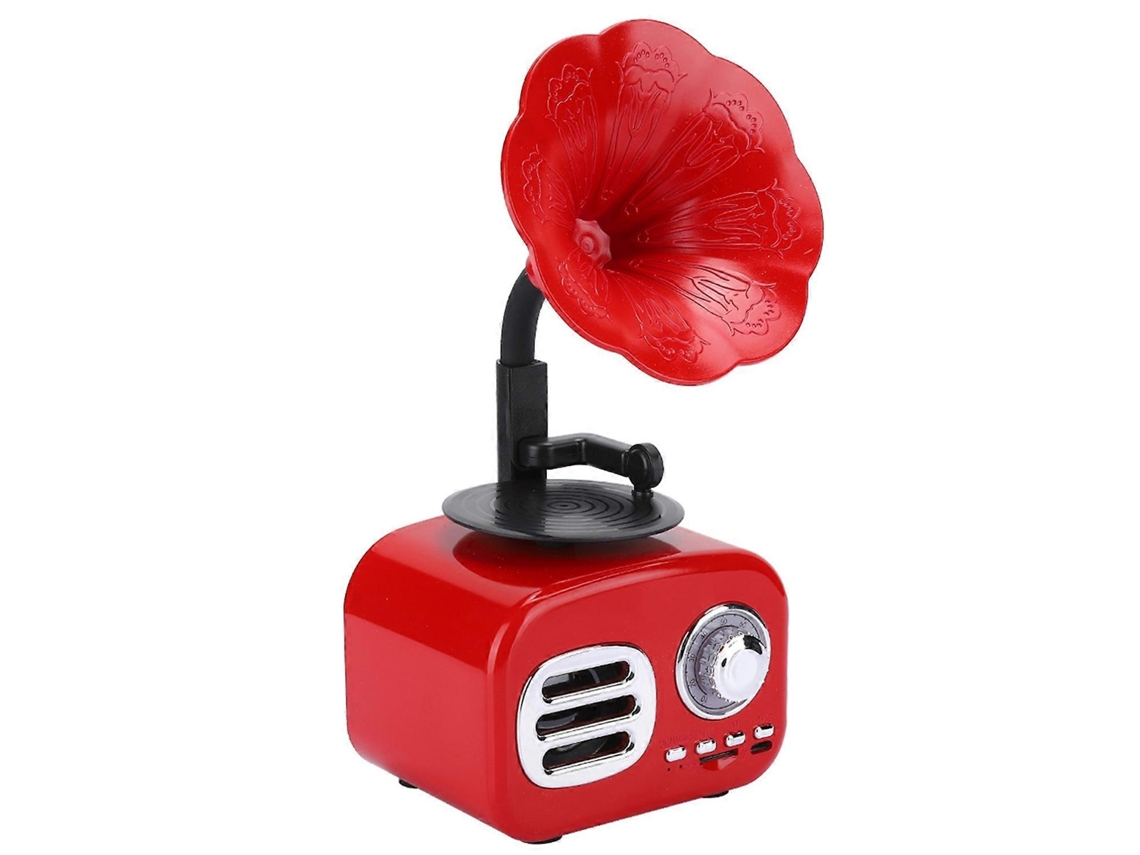 Mini altavoz inteligente Bluetooth retro, altavoz portátil, reproductor de música para escritorio, portátil, rojo Yunzii