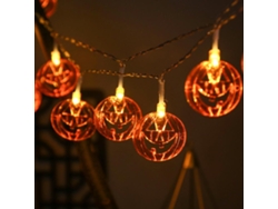 2026-luces De Cadena Led De Halloween 3 Metros Impermeables Calabaza Grimace Para Jardines, Céspedes Y Porches