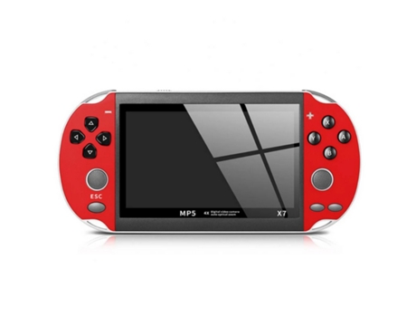 Consola Rojo videojogos portátil con 200 jogos incluídos en la memória interna