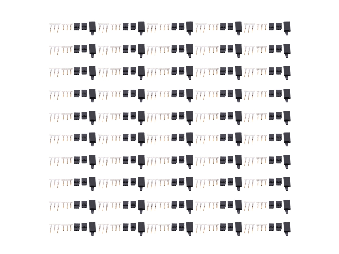Kit De 50 Conectores Para Servos Con Bloqueo Y Terminales Macho/hembra Chapados En Oro Para Aeromodelismo E Instrumentos Electrónicos.