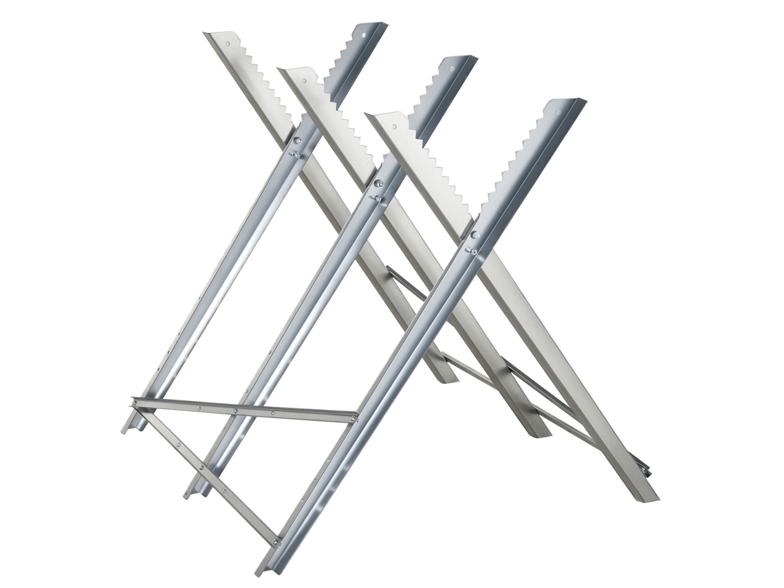 Soporte Triangular Metálico Plegable Para Motosierra, Capacidad De 100 Kg, 83x83x79 Cm, Color Plata.