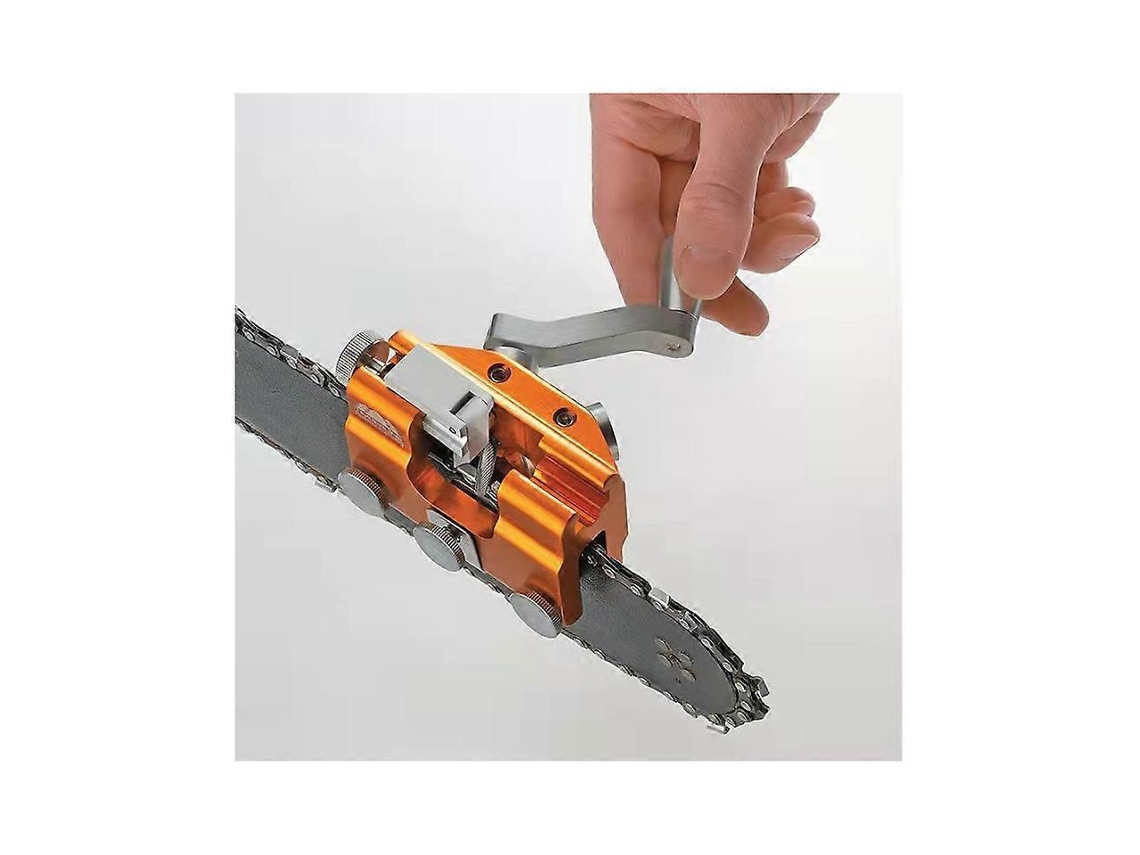 Herramienta De Afilado De Cadena Portátil Con Pinza Para Motosierra Precisa Restablecimiento De Dientes Amarillo 310g