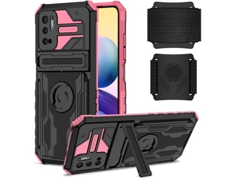 Funda Xiaomi Poco M3 Pro 4G/5G/Redmi Note 10 5G/Redmi Note 10T 5G HFS-HOUSE Kickstand (Rosa)