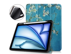 Capa Para Ipad Air 11 (2024/2025, M2/m3) Com Suporte Triplo E Slot Tpu Para Caneta - Damasco