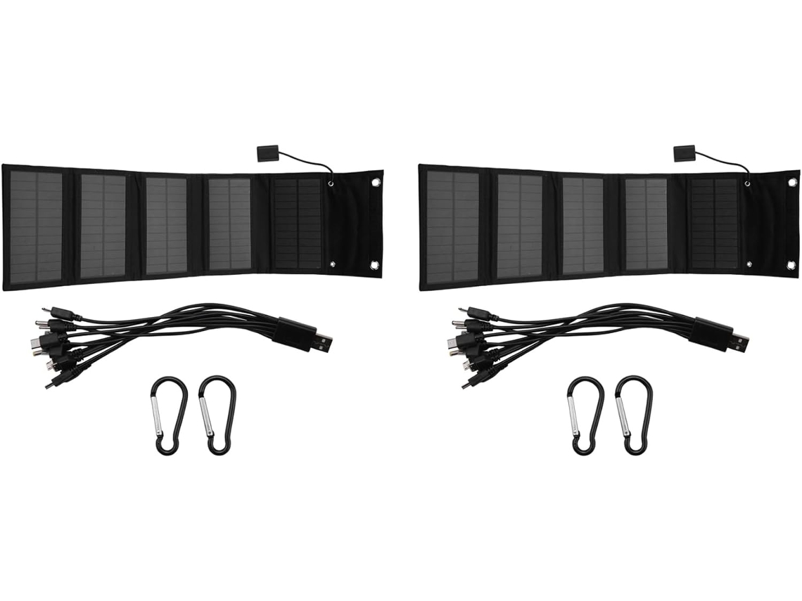 2 Paneles Solares Usb Plegables De 12 W, Portátiles E Impermeables.