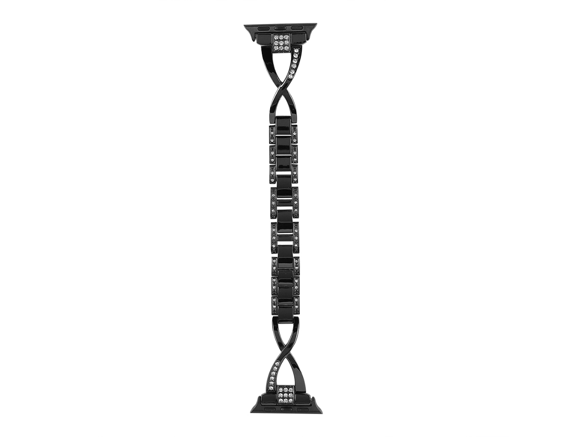 Correa De Metal De Reemplazo Para Apple Iwatch Series 1/2/3/4 38-40mm Plata/platanegra