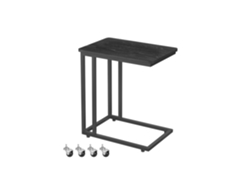 Mesa Auxiliar Rodante En C Con Ruedas Y Patas 50x35 Cm - Negro