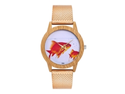 Reloj De Pulsera De Cuarzo Unisex Con Malla Y Patrón Animal Zhoulianfa Oro Rosa