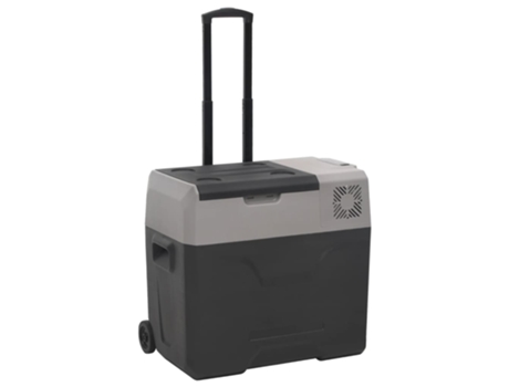 VIDAXL Nevera con ruedas y asa polipropileno negro y gris 50 L